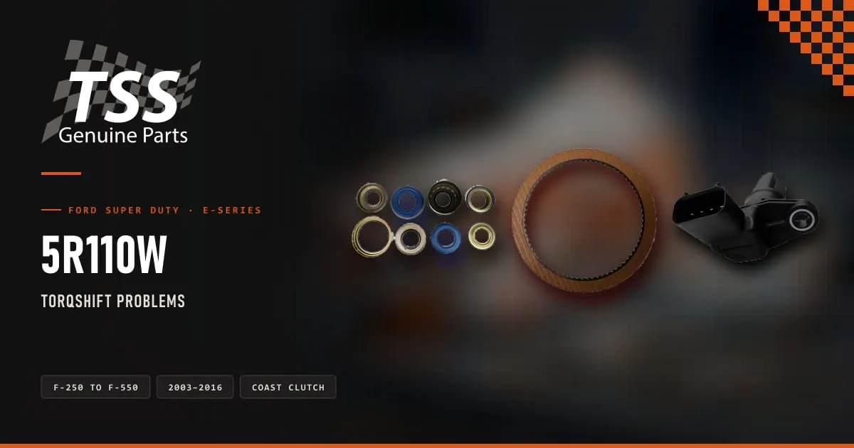 TSS parts for the 5R110W TorqShift: piston set, friction plate and speed sensor