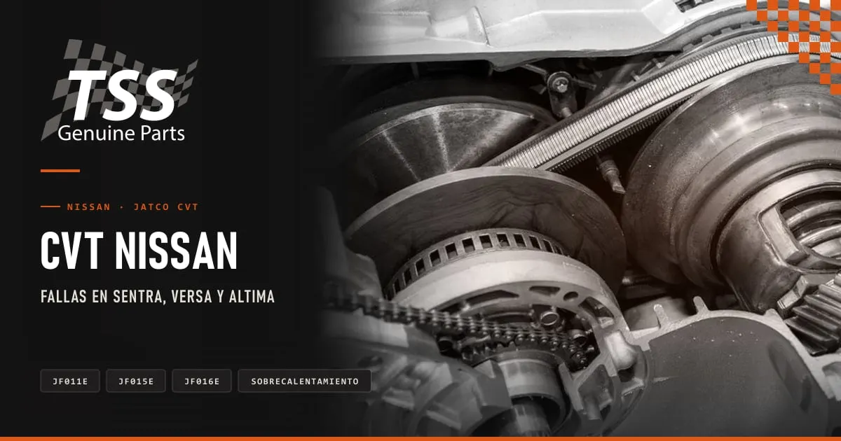 Refacciones TSS para la CVT JF015E de Nissan: pistón con ligas para el deslizamiento de la banda, enfriador y juego de empaques Rojo